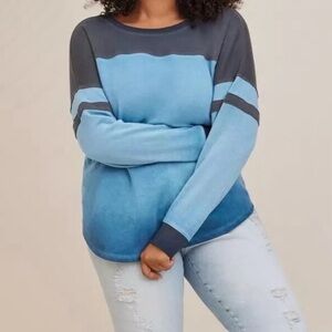 Torrid Relaxed Fleece Crew Neck Varsity Sweatshirt